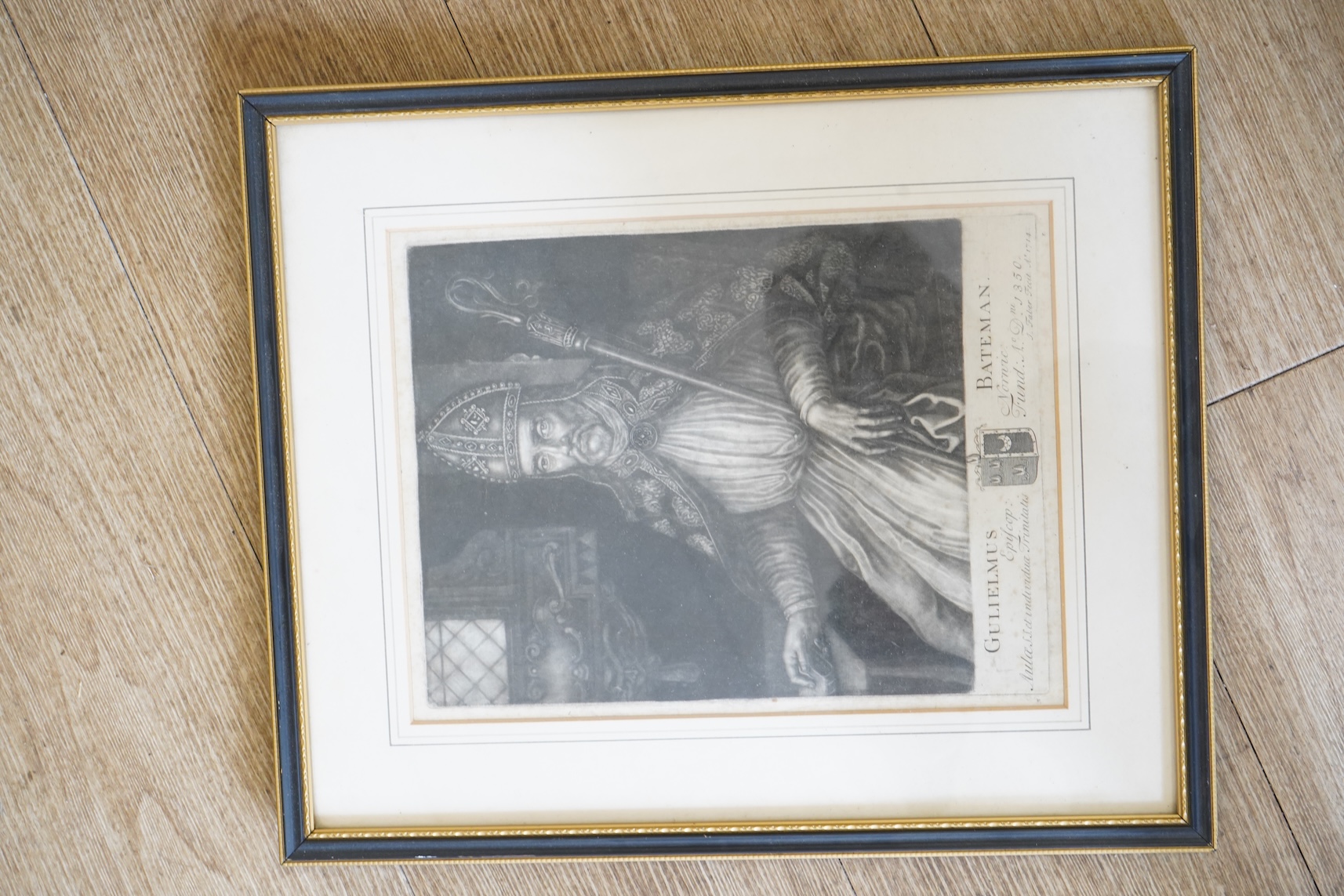 A collection of 18th century and later prints and engravings to include: After J Faber, Gulielmus Bateman, dated 1714 in the plate, View of London from Greenwich Park, hand coloured engraving and Vauxhall Gardens, The Gr